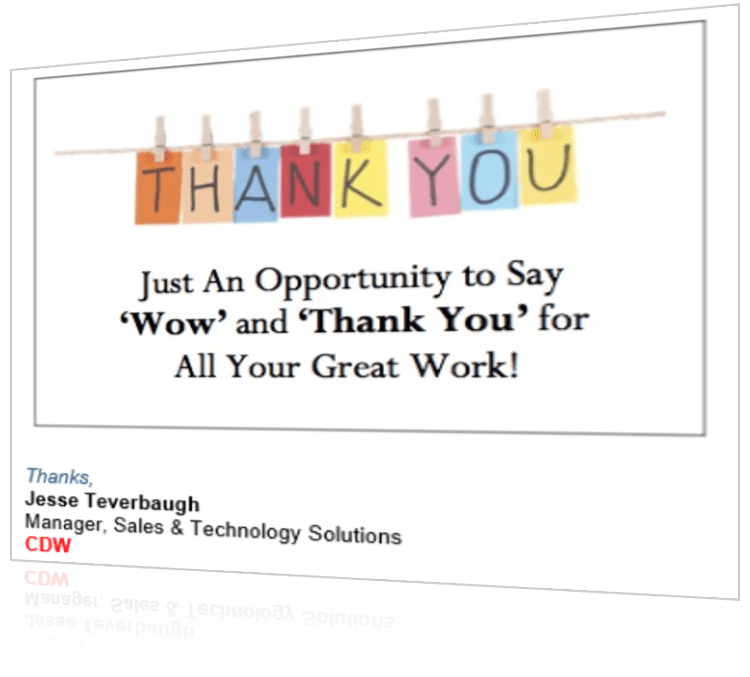 CDW "Thank You" Email