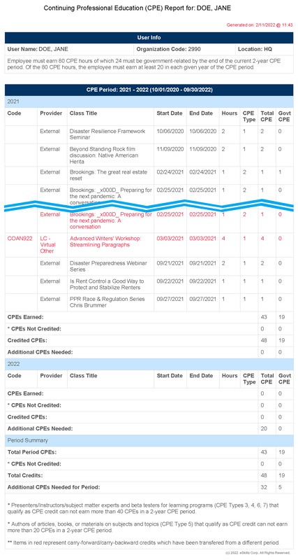 GAO Individual Detail Report