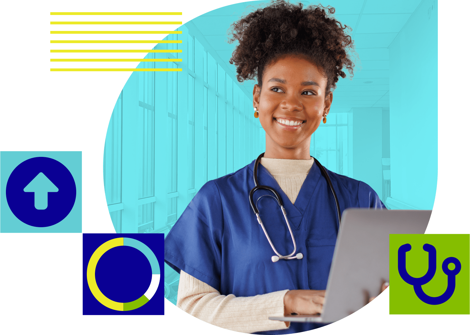 Healthcare page hero shot of a healthcare worker